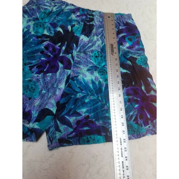 Stewart Sport by E Stewart Womens Medium Washable Silk Leaf Print Shorts - Picture 4 of 5